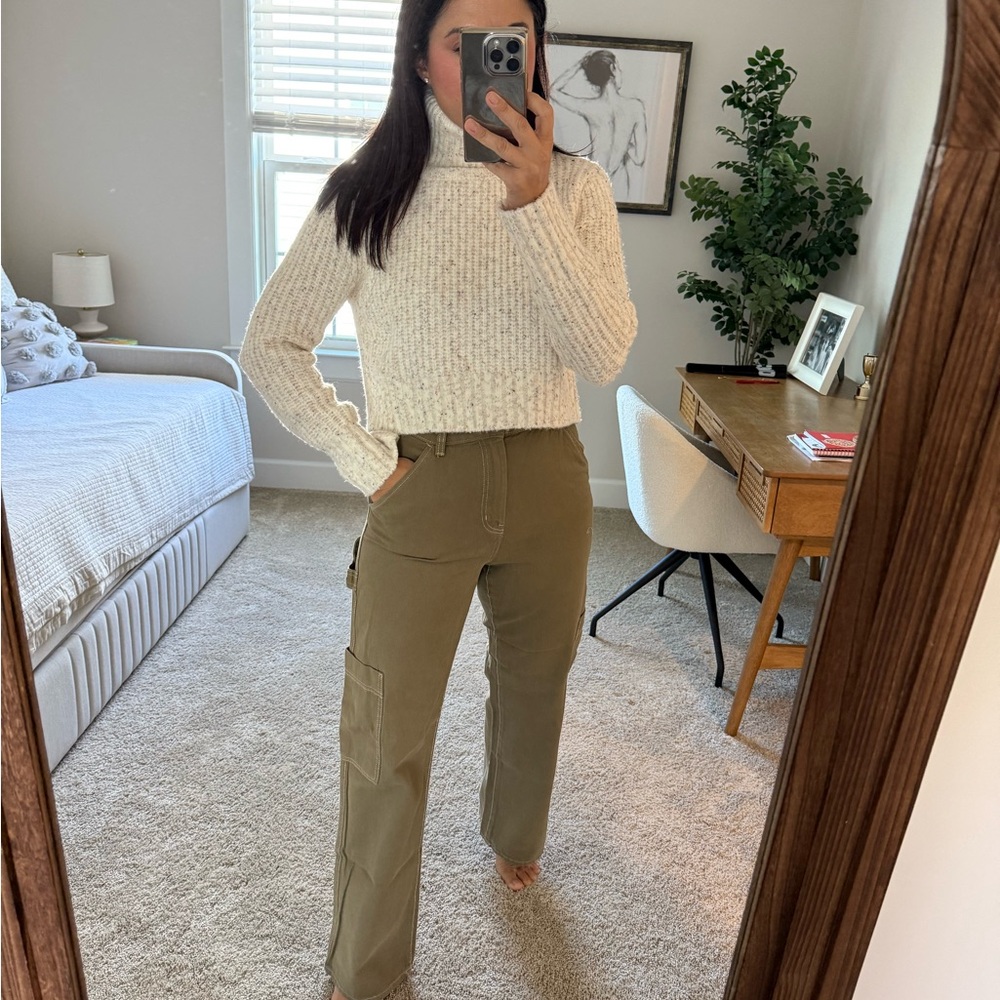 H&M Green Cargo Wide Leg Pants